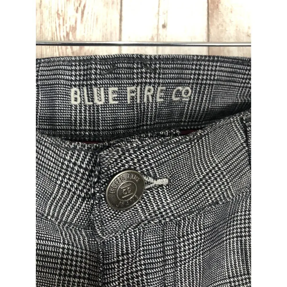 Blue Fire Co Pants Mens 27x30 Plaid Business Chino Gray Career Stretch N69